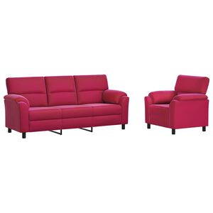vidaXL Bankstel 2 pcs Wijnrood fluweel