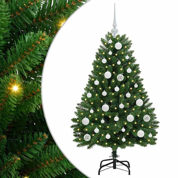 vidaXL Kunstkerstboom met 150 LED Groen 120 cm PVC en Metaal