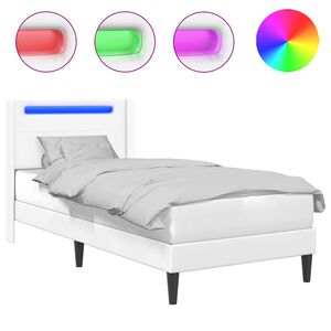 vidaXL Bedframe met LED-stripverlichting Wit 80 x 200 cm Kunstleer