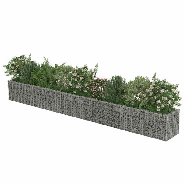 vidaXL Gabion plantenbak verhoogd 450x50x50 cm gegalvaniseerd staal
