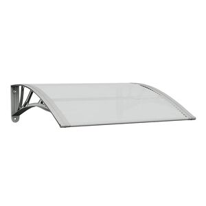 vidaXL Deurluifel Grijs en Transparant 80x75 cm Polycarbonaat