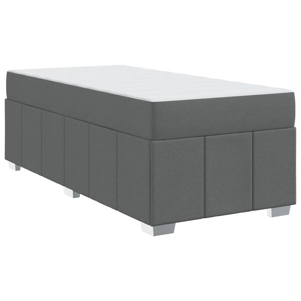 vidaXL Bedframe met matras Donkergrijs 90 x 200 cm Stof