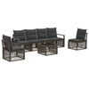 vidaXL Tuinbankenset 7 st Grijs poly rattan