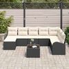 vidaXL Tuin Sofa Set met kussen 9 pcs Zwart Poly riet