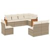 vidaXL 8-delige Loungeset met kussens poly rattan beige