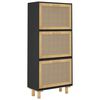 vidaXL Schoenenkast 52x25x115 cm bewerkt hout en rattan zwart