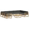 vidaXL Buiten bankenset met kussen 10 pcs Wit en antracietkleurig