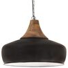 vidaXL Hanglamp industrieel E27 35 cm ijzer en massief hout zwart