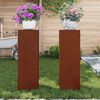 vidaXL Plantenstandaard 2 pcs Roestig 24 x 24 x 75 cm Cortenstaal