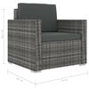 vidaXL 8-delige Loungeset met kussens poly rattan grijs