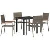 vidaXL Tuin eettafelset 5 st Grijs poly rattan