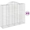 vidaXL Schanskorven 9 st gewelfd 200x50x160/180 cm ijzer
