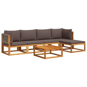 vidaXL 6-delige tuinbankset met kussens acaciahout & touw
