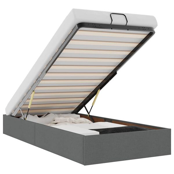 vidaXL Bedframe zonder matras 90x190 cm stof donkergrijs