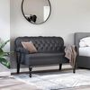 vidaXL Chesterfield Bank Zwart 119,5 x 64,5 x 75 cm Nep Leer