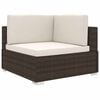 vidaXL Hoekbank 1 st met kussens poly rattan bruin