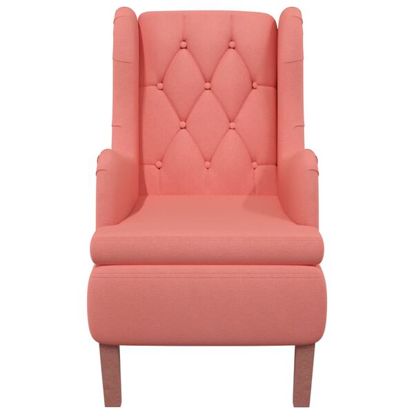 vidaXL Fauteuil met massief rubberwood poten fluweel roze
