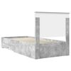 vidaXL Bedframe met hoofdeinde Beton Grijs 100 x 200 cm Bewerkt hout