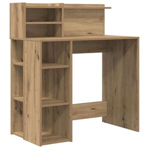 vidaXL Bureau Artisan Eiken Bewerkt hout 90 x 48 x 101,5 cm