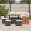 vidaXL Tuinbankenset met kussen 9 pcs Zwart en Cr&egrave;me poly rattan