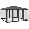 vidaXL Partytent met 8 mesh zijwanden 4x4 m HDPE antracietkleurig