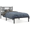 vidaXL Bedframe met hoofdbord metaal zwart 90x200 cm