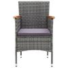 vidaXL 9-delige Tuinset poly rattan en acaciahout grijs