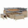 vidaXL Tuin Sofa Set met kussen 8 pcs Beige Poly riet