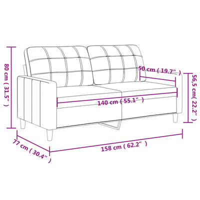 vidaXL Tweezitsbank 140 cm stof crèmekleurig