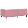 vidaXL Hoekbedframe met hoofdeinde Roze 100 x 200 cm Fluweel