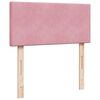 vidaXL Boxspring met matras fluweel roze 80x200 cm