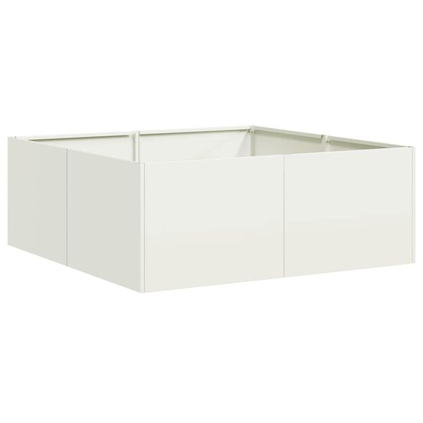 vidaXL Plantenbak 80x80x30 cm staal wit