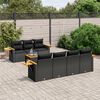 vidaXL 8-delige Loungeset met kussens poly rattan zwart