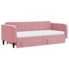 vidaXL Slaapbank met onderschuifbed en lades 90x200 cm fluweel roze