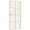 vidaXL Binnendeur smal 93x201,5 cm gehard glas en aluminium goudkleur
