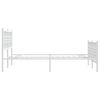 vidaXL Bedframe met hoofd- en voeteneinde metaal wit 137x190 cm