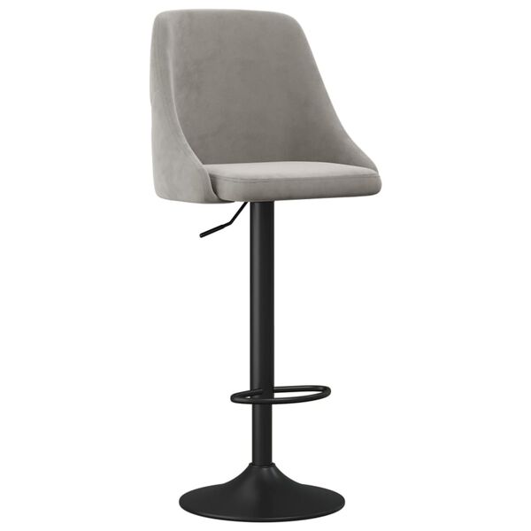 vidaXL Barkrukken 2 st fluweel lichtgrijs