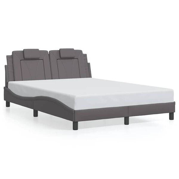 vidaXL Bedframe "Viana" zonder matras kunstleer grijs 140x200 cm
