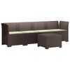 vidaXL 4-Persoons Tuin Sofa met Kussens Rieten Look PP Bruin