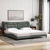 vidaXL Bedframe zonder matras "Hvar" stof donkergrijs 200x200 cm