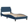 vidaXL Bed met matras "Hvar" stof blauw 90x200 cm