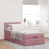 vidaXL Ottoman bed met matras en LED's 90x200cm fluweel roze
