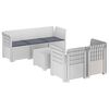 vidaXL 5-Zits Tuin Sofa met Kussens Rattan Look PP Wit