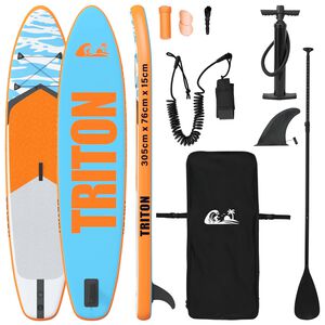 vidaXL Opblaasbaar Stand Up Paddle Board TRITON 305 x 76 x 15 cm Blauw