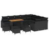 vidaXL Tuinbankenset 13 st Zwart poly rattan