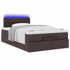 vidaXL Ottoman bed met matras en LED's 120x190 cm stof donkerbruin