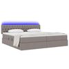 vidaXL Opbergbed met LED met matras Taupe 200 x 200 cm Polyester