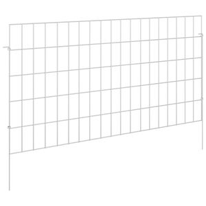vidaXL Tuin omheining met palen 24 st 95 x 50 cm Gegalvaniseerd staal