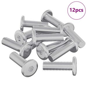 vidaXL Bout 12 pcs Zilver 8 x 25 mm Staal