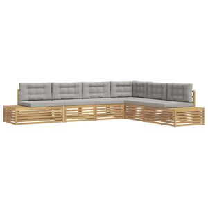 vidaXL 7 st Buiten bankenset Polyester Wit